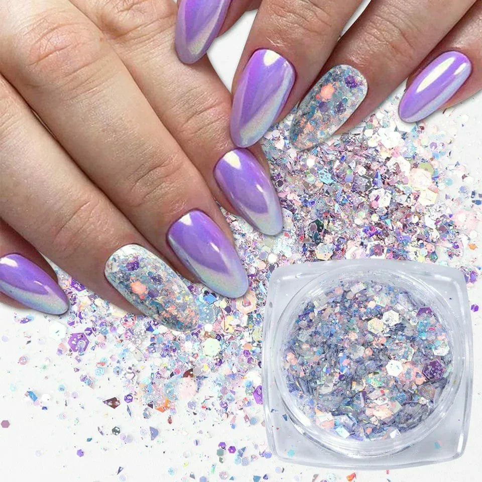 Aurora Glitter And Chunky Mylar Mix (Set Of 6 Colors)