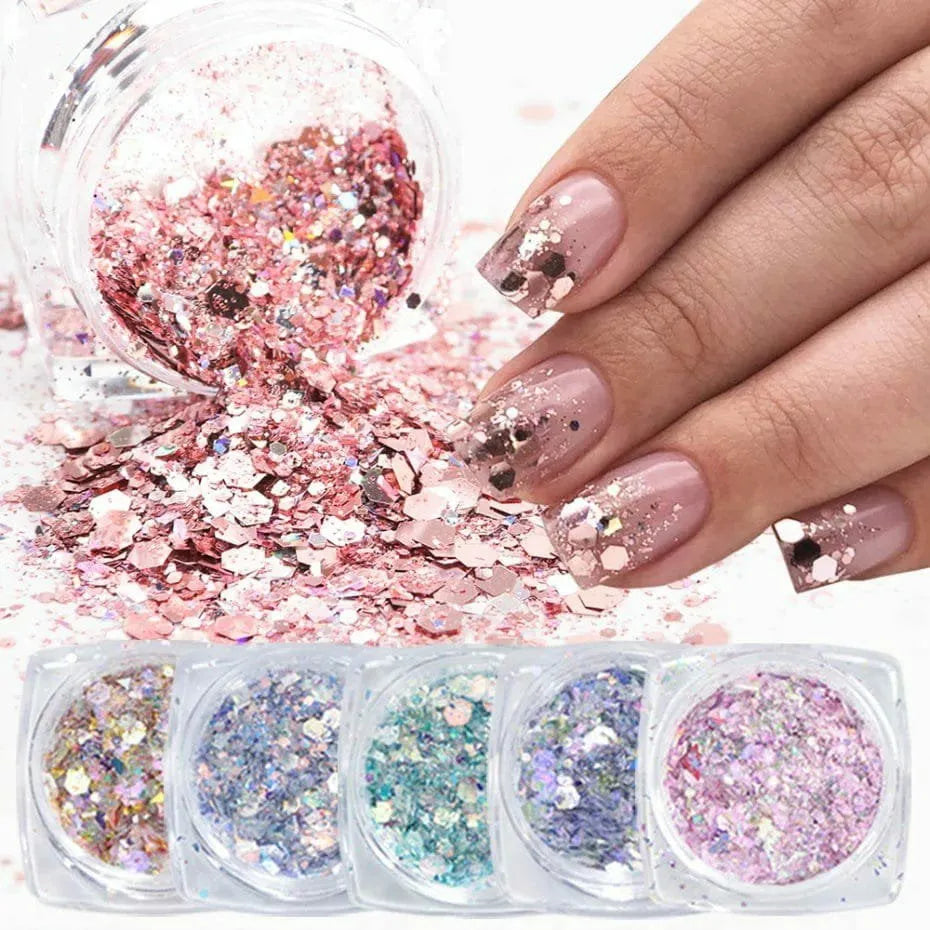 Aurora Glitter And Chunky Mylar Mix (Set Of 6 Colors)