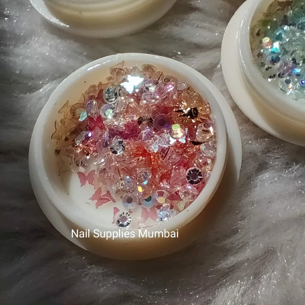 Pastel Aurora Rhinestones, Butterfly And Mylar Mix (Set Of 6 Colors)