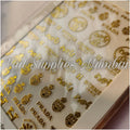 Hermes And Prada Gold Brand Nail Art Sticker Sheets