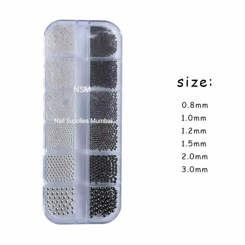 Silver And Black Caviar Beads Grid Box