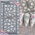 White Floral 5D Flowers Sticker Sheets