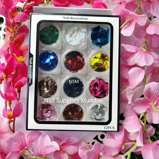 Mix Size Heart Shaped Mylars Jar (Set Of 12 Colors)