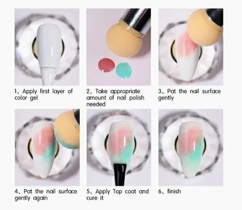 Ombre Or Gradient Nail Art Sponge Tool (Random Color)