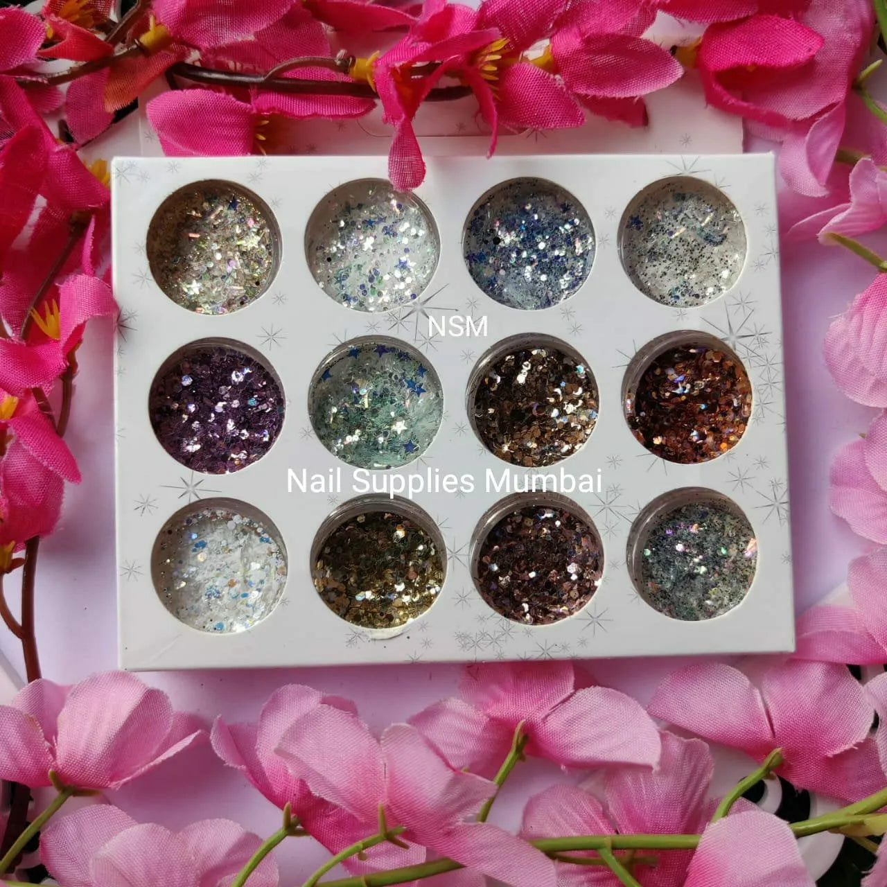 Hexagon Shaped Mermaid Mylars And Glitter Mix (Set Of 12)
