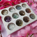 Hexagon Shaped Mermaid Mylars And Glitter Mix (Set Of 12)
