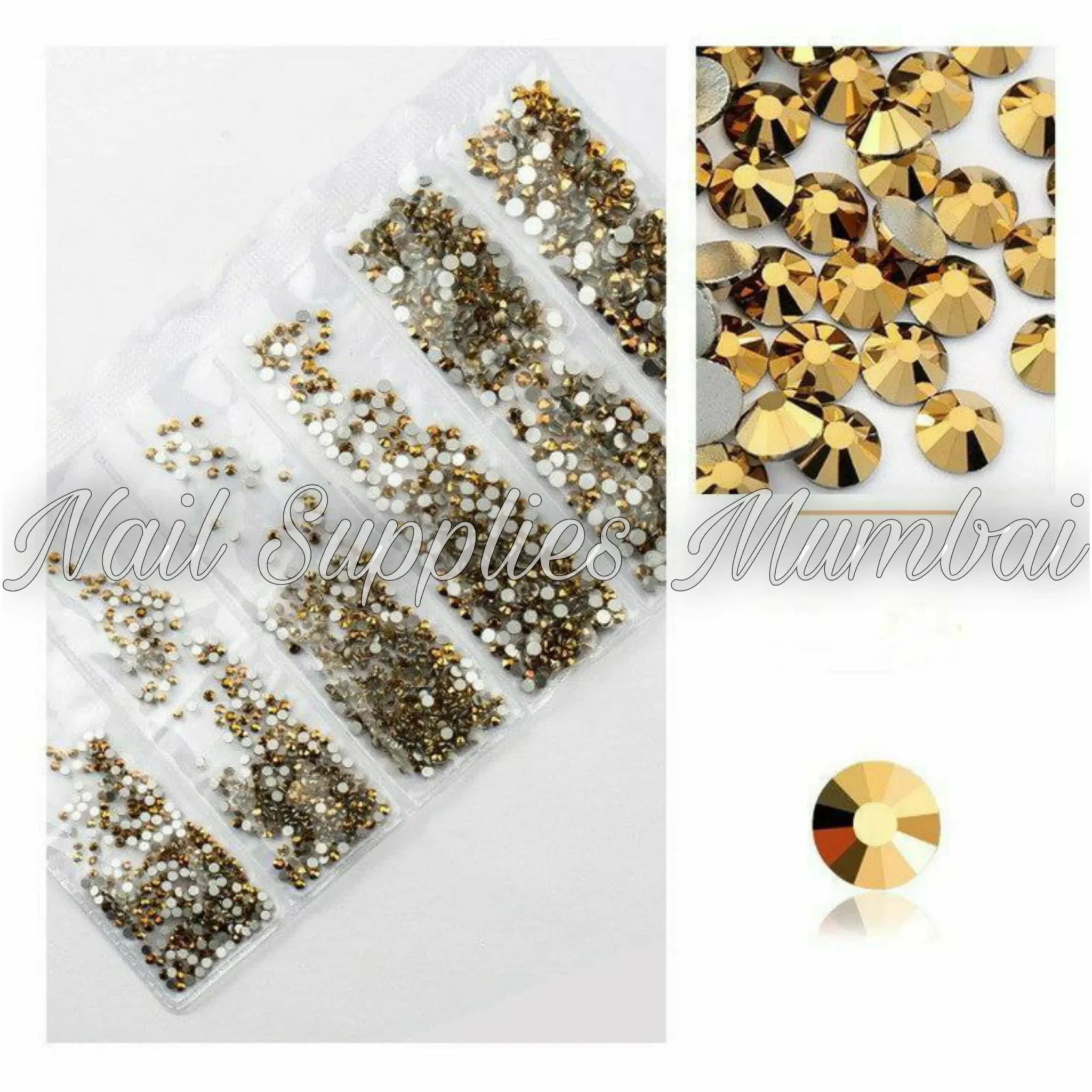 Antique Gold Rhinestones Sheet