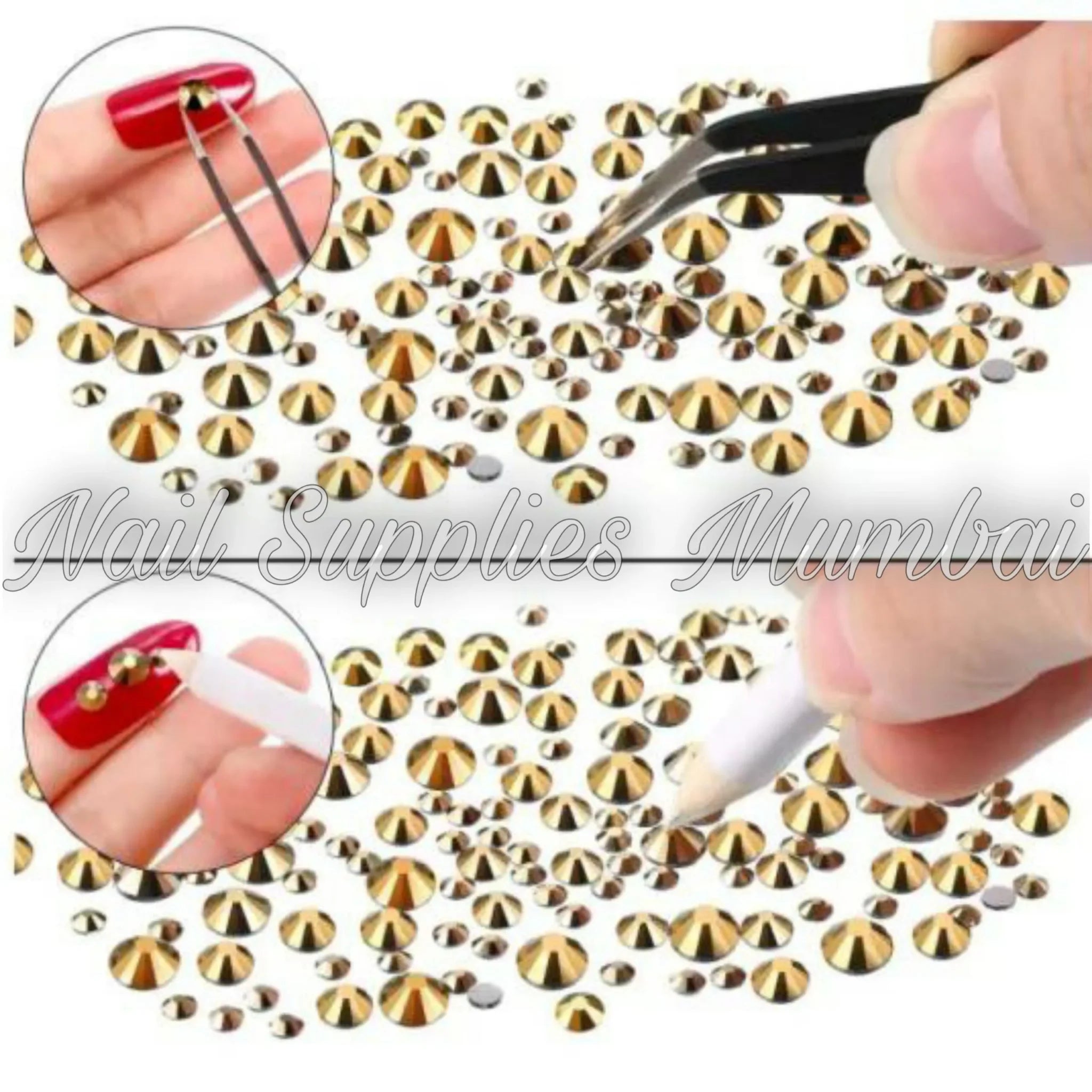 Antique Gold Rhinestones Sheet
