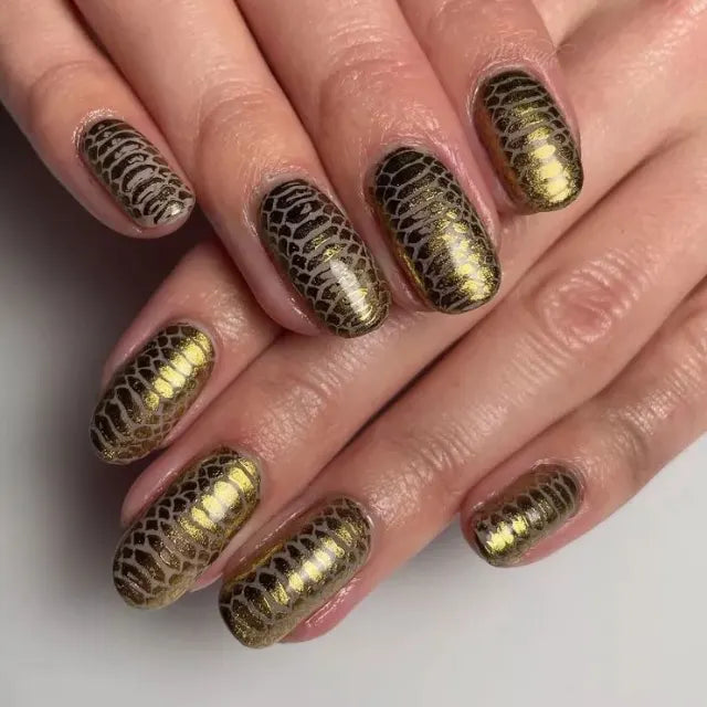 Snake and Brand Design Gold Large Stamping Plate