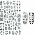 Black And White Roses And Leaves Sticker Sheets (F751)