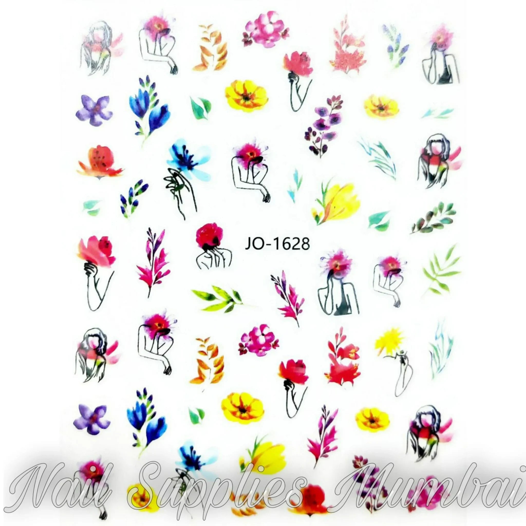 Floral, Lady And Leaf Stickers Sheet