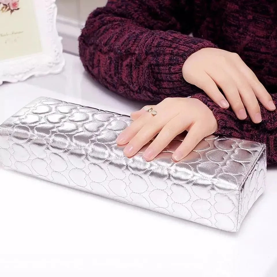 Silver Rectangle Nail Art Hand Rest