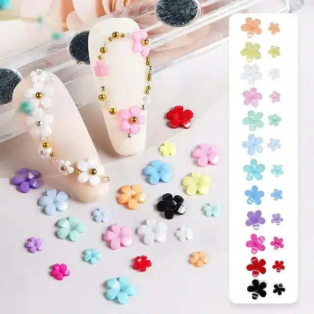 3D Flowers Nail Charms Grid
