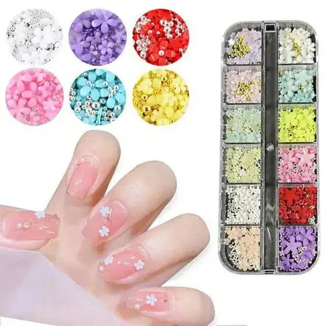 3D Flowers Nail Charms Grid