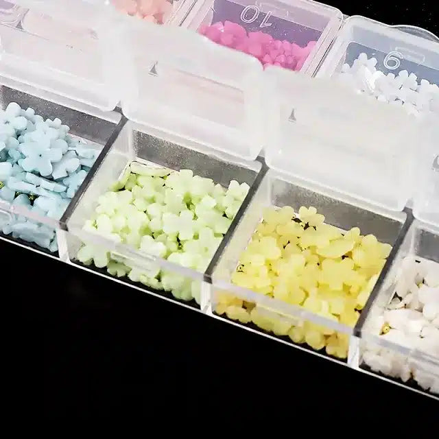 3D Flowers Nail Charms Grid