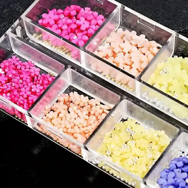 3D Flowers Nail Charms Grid