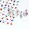 3D Flowers Nail Stickers With Gold Accents (MO-317)
