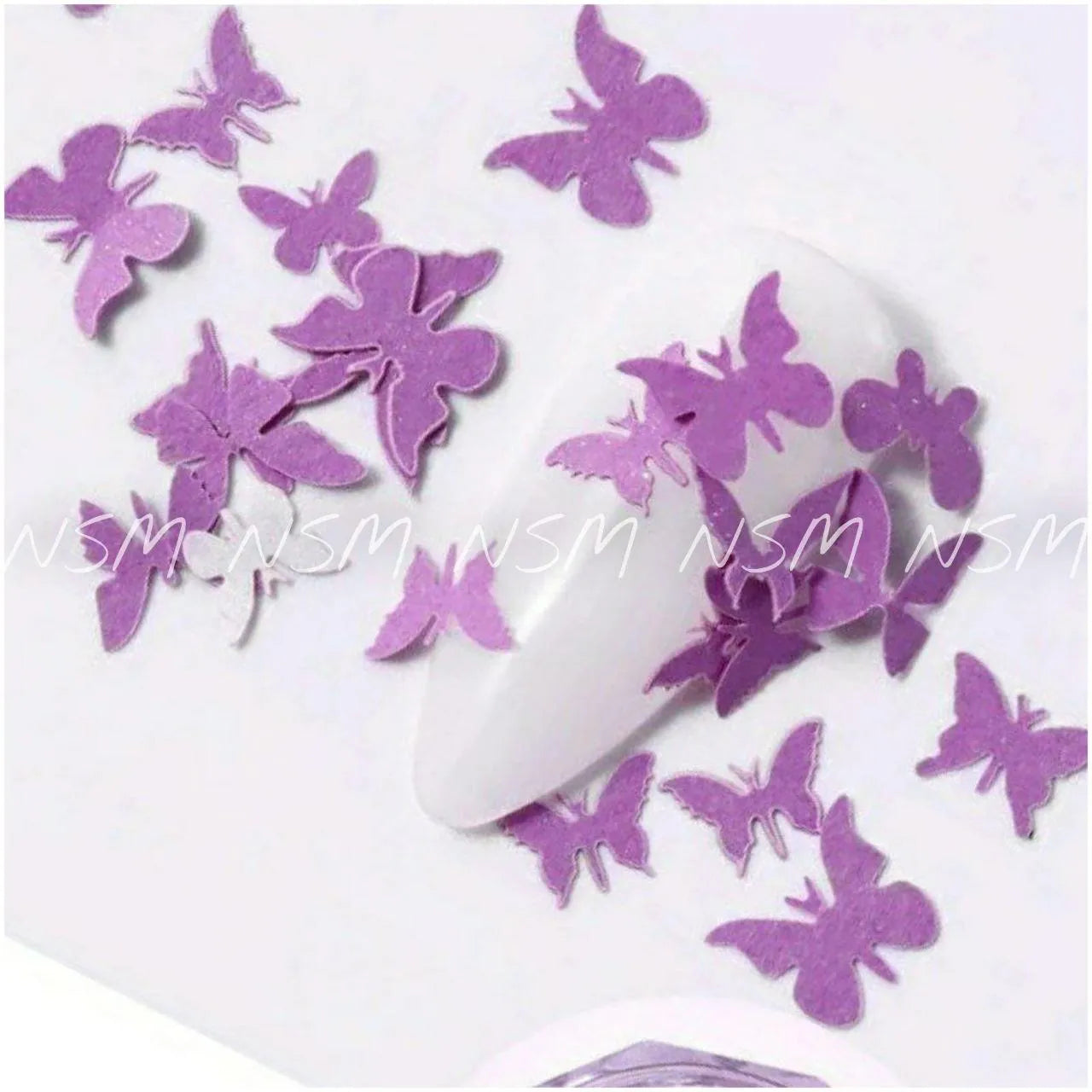 3D Pastel And Holographic Butterflies Mylars / Nail Sequins Grid