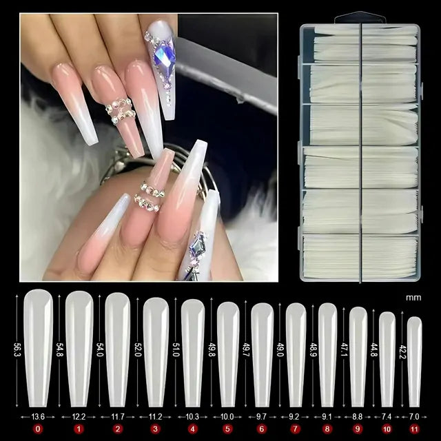 3XL Extra Long Coffin Soft Gel Nail Tips (Box of 240 Pcs)