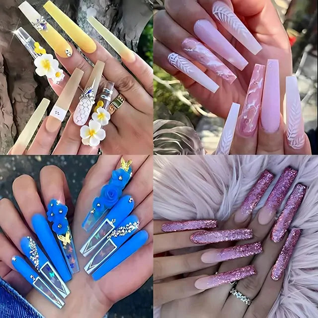 3XL Extra Long Coffin Soft Gel Nail Tips (Box of 240 Pcs)