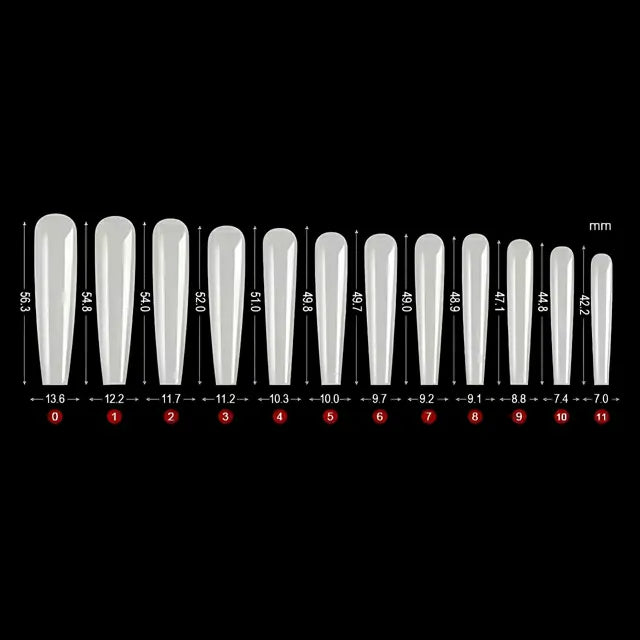3XL Extra Long Coffin Soft Gel Nail Tips (Box of 240 Pcs)