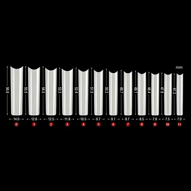 3XL Extra Long Square Half Cover Soft Gel Nail Tips (Box of 240 Pcs)