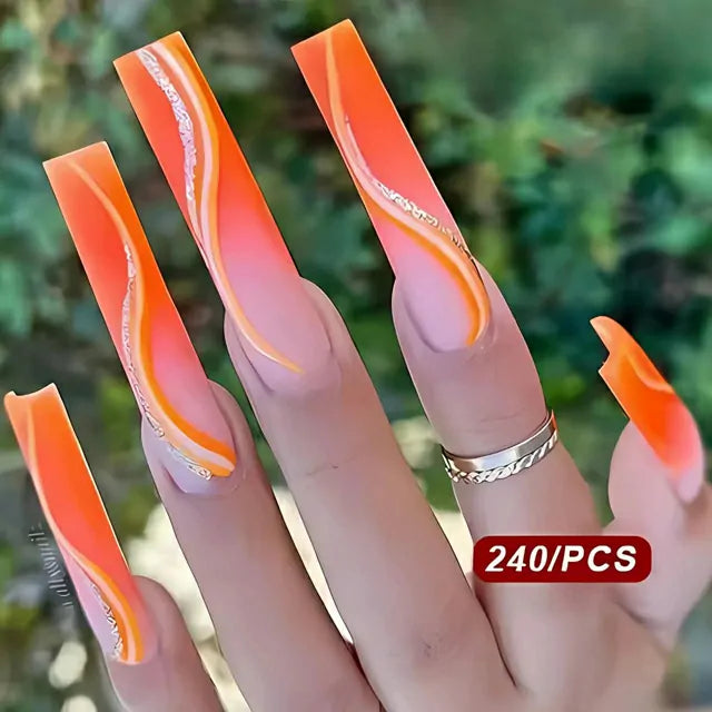 3XL Extra Long Square Soft Gel Nail Tips (Box of 240 Pcs)