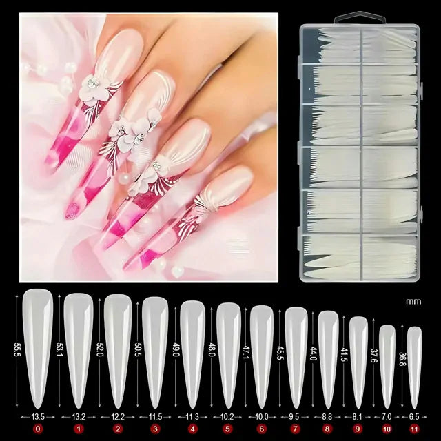 3XL Extra Long Stiletto Soft Gel Nail Tips (Box of 240 Pcs)