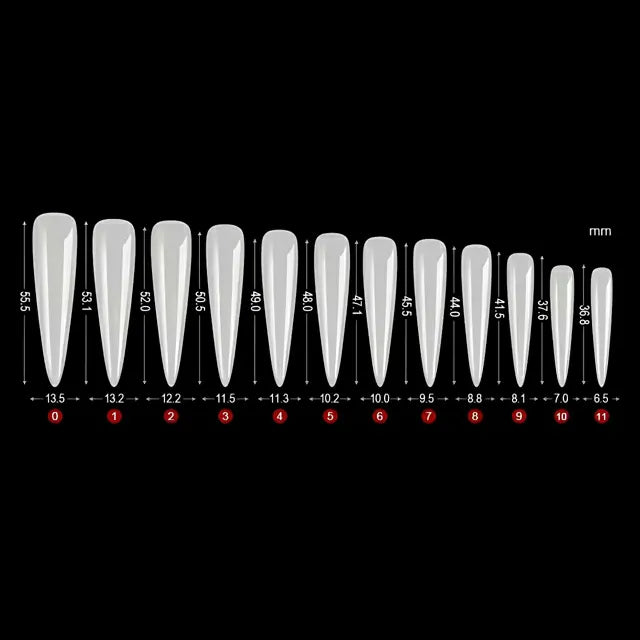 3XL Extra Long Stiletto Soft Gel Nail Tips (Box of 240 Pcs)