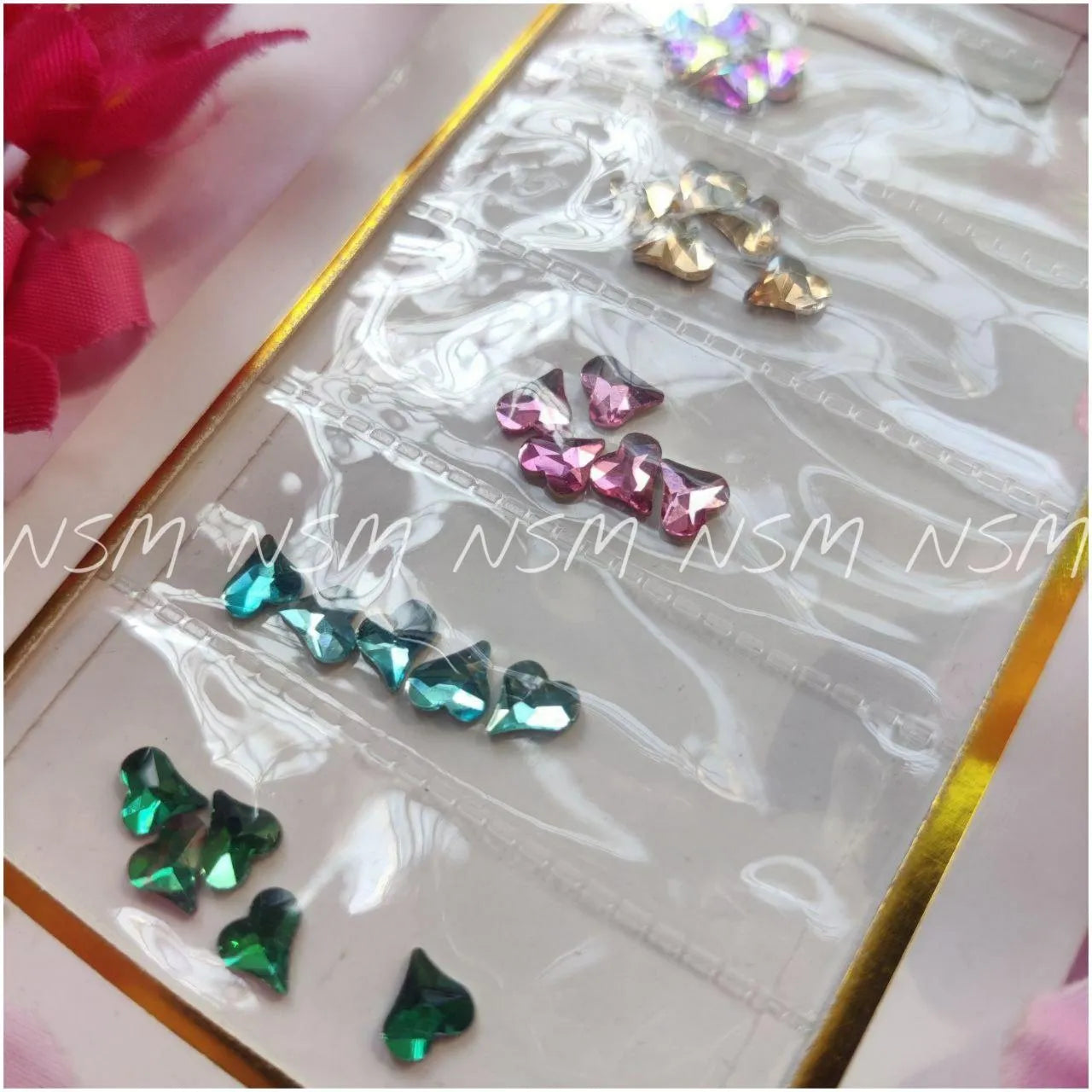 5D Heart Shaped Rhinestones Sheets