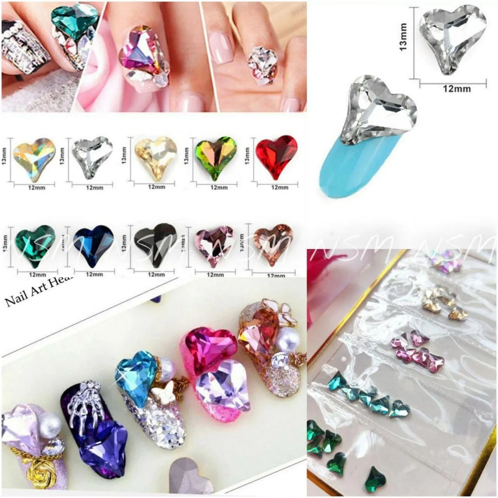5D Heart Shaped Rhinestones Sheets
