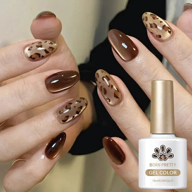 Born Pretty Autumn Water Light Cat Magnetic Gel Polish Dark Chocolate MY80 (10ml)