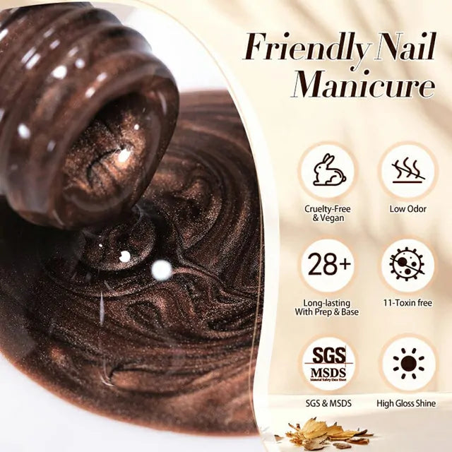 Born Pretty Autumn Water Light Cat Magnetic Gel Polish Dark Chocolate MY80 (10ml)