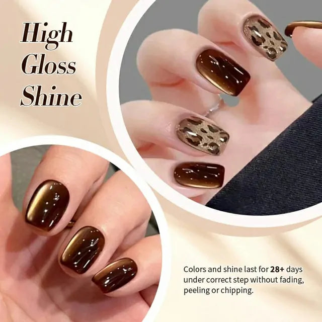 Born Pretty Autumn Water Light Cat Magnetic Gel Polish Dark Chocolate MY80 (10ml)