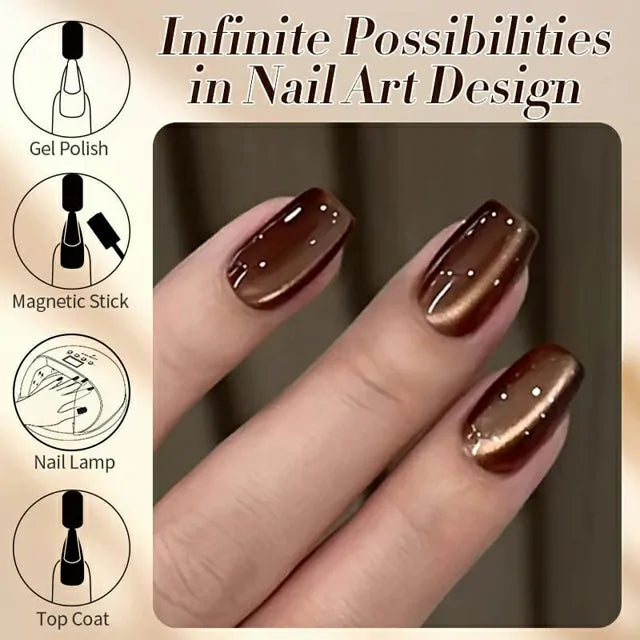 Born Pretty Autumn Water Light Cat Magnetic Gel Polish Dark Chocolate MY80 (10ml)
