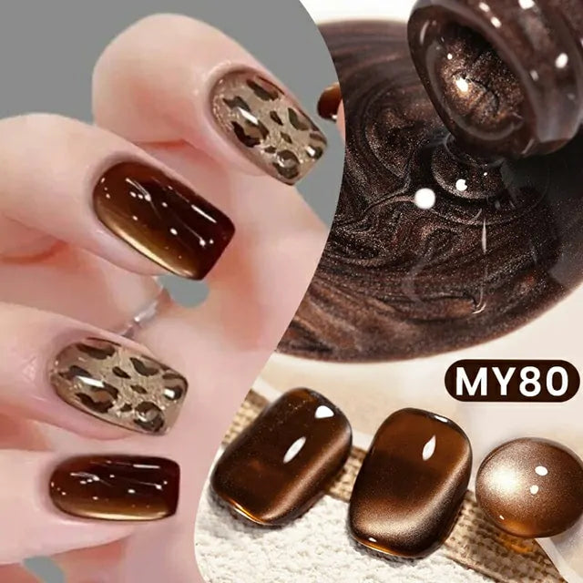 Born Pretty Autumn Water Light Cat Magnetic Gel Polish Dark Chocolate MY80 (10ml)