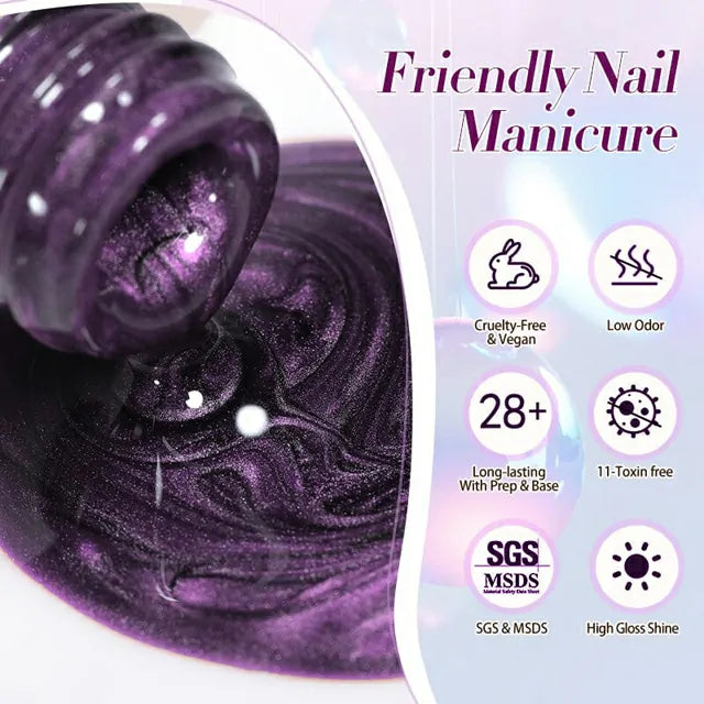 Born Pretty Autumn Water Light Cat Magnetic Gel Polish Purple Mystery MY81 (10ml)