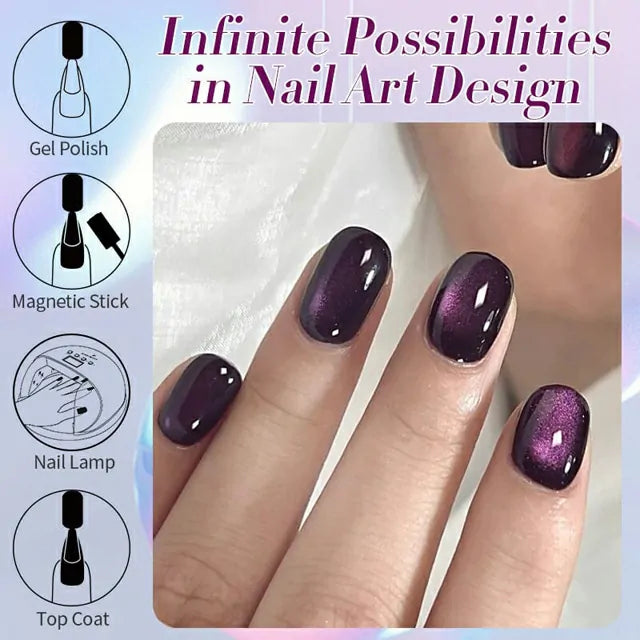 Born Pretty Autumn Water Light Cat Magnetic Gel Polish Purple Mystery MY81 (10ml)