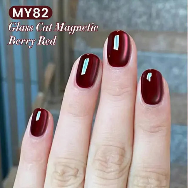 Born Pretty Autumn Water Light Cat Magnetic Gel Polish Berry Red MY82 (10ml)