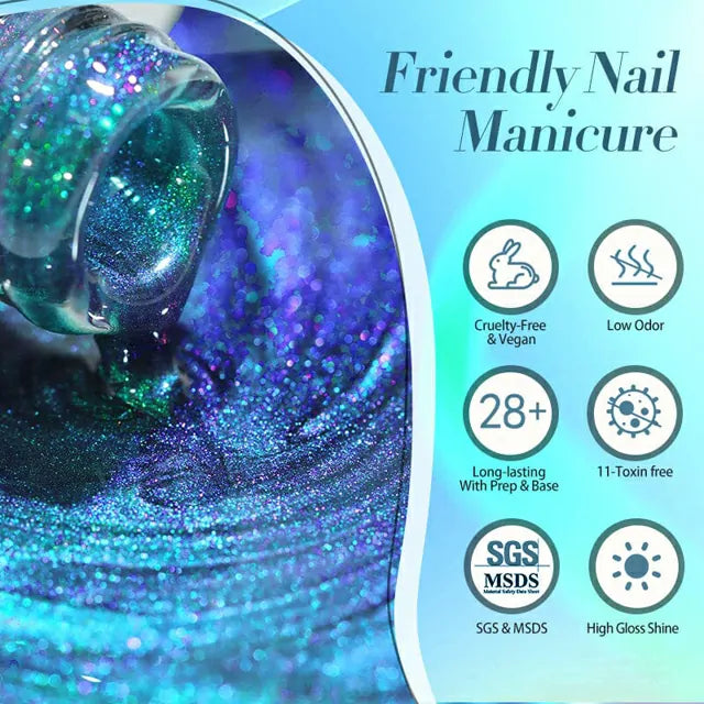 Born Pretty Autumn Water Light Cat Magnetic Gel Polish Sea Blue MY83 (10ml)