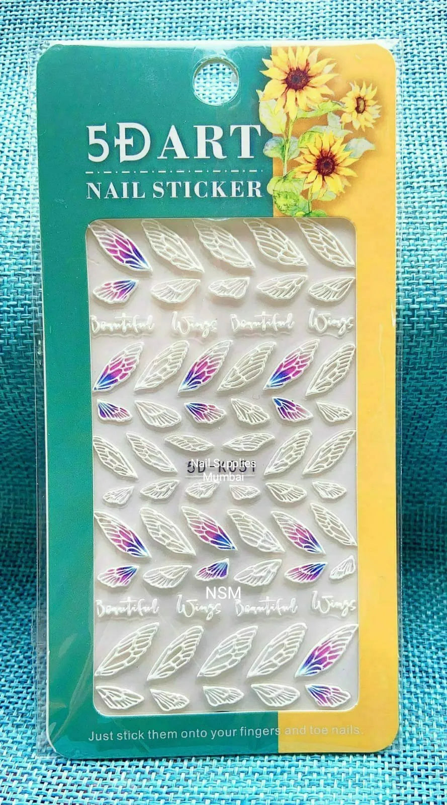 Butterfly Wings 5D Nail Art Stickers Sheet
