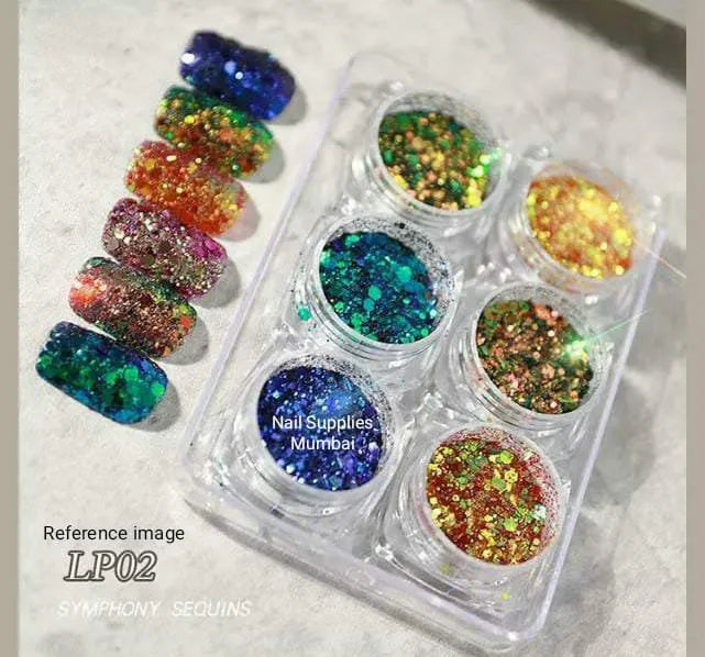 Glitters And Chunky Mylar Mix (Set Of 6 Colors)