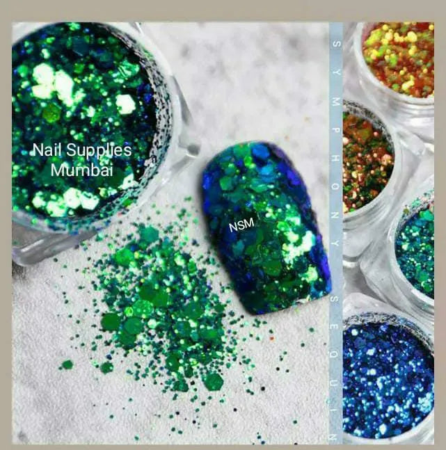 Glitters And Chunky Mylar Mix (Set Of 6 Colors)