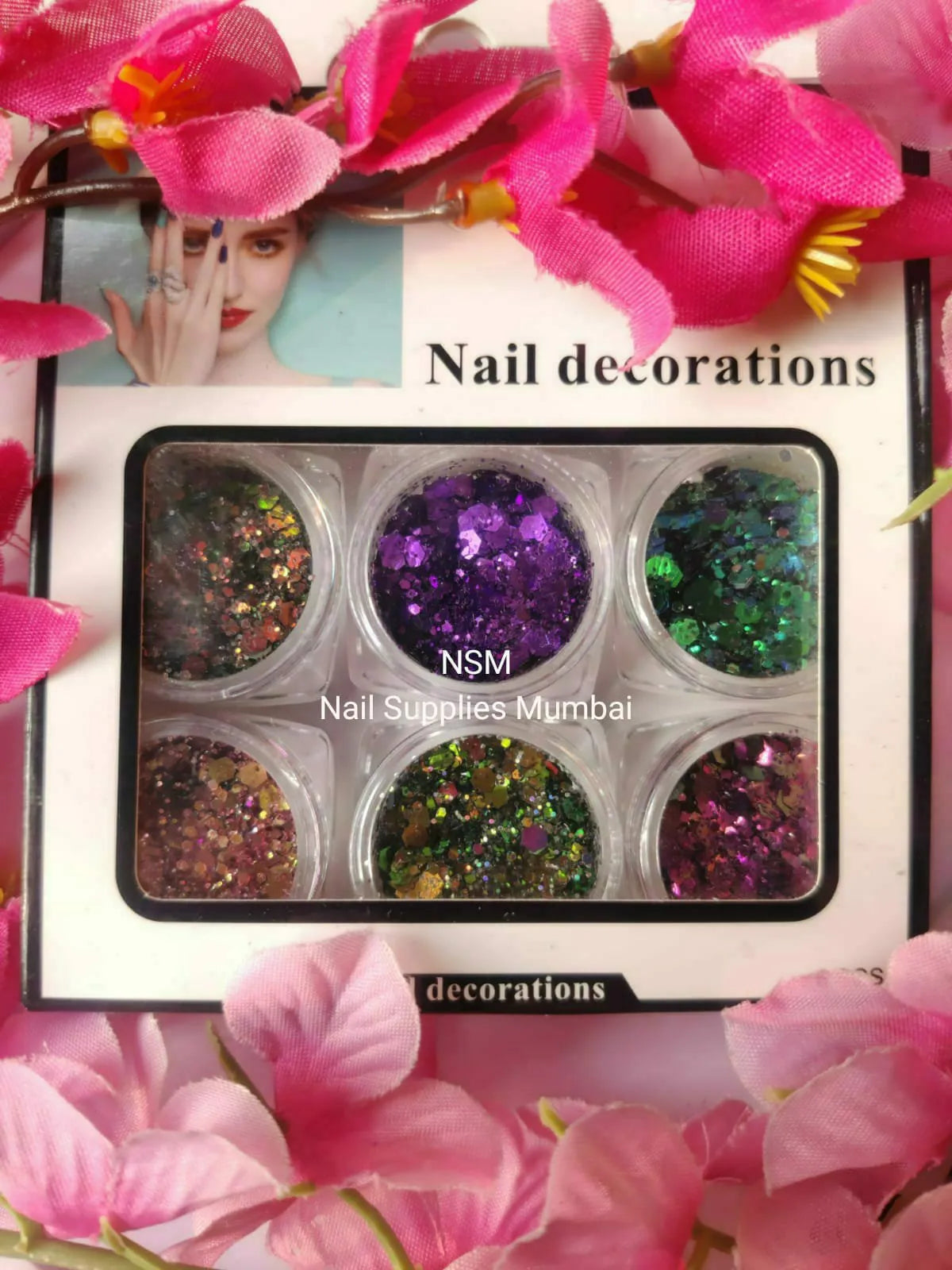 Glitters And Chunky Mylar Mix (Set Of 6 Colors)