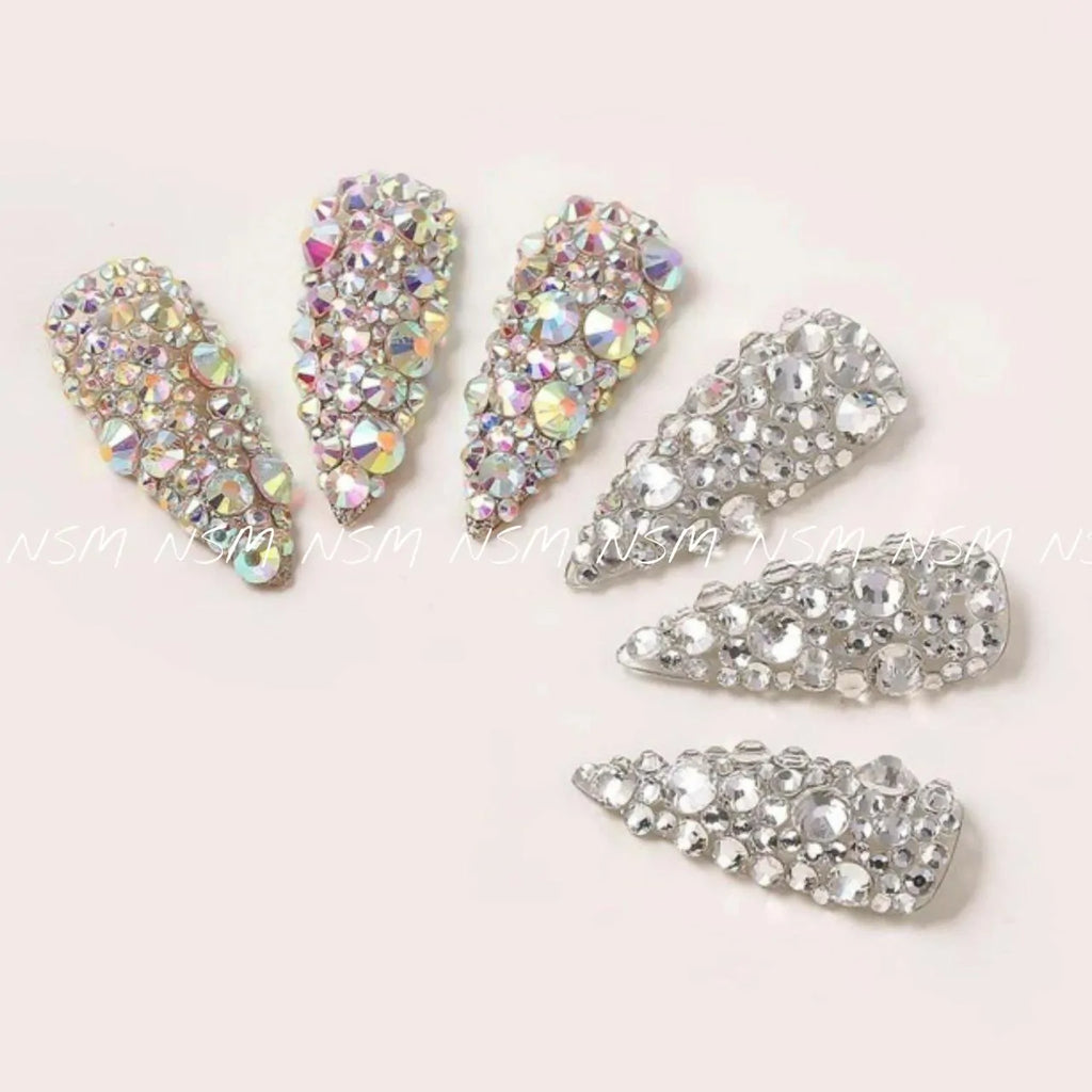 AB Aurora And Silver Rhinestones Grid