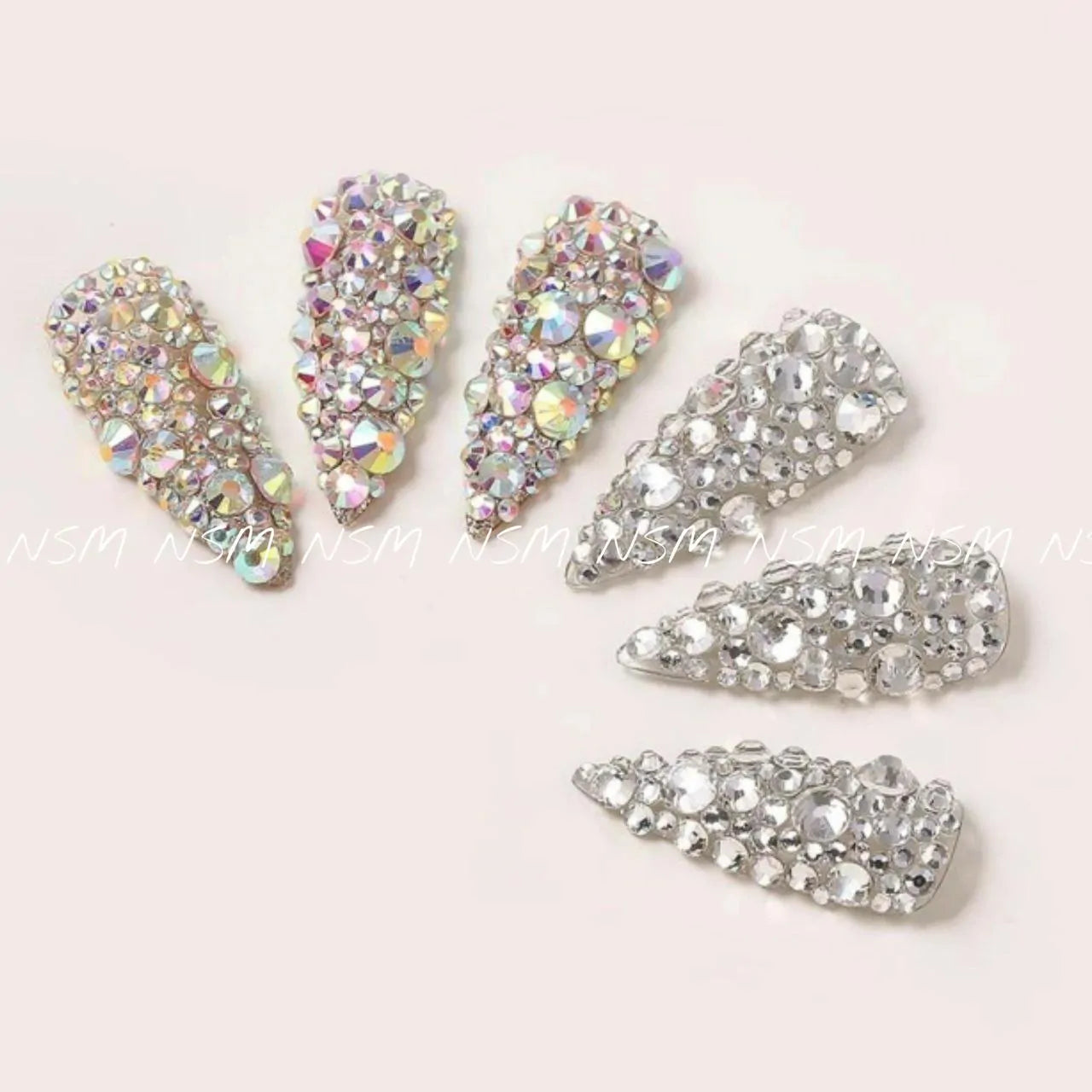 AB Aurora And Silver Rhinestones Grid