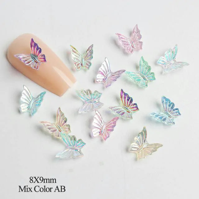 AB Aurora Butterfly Nail Charms (Pack Of 50)