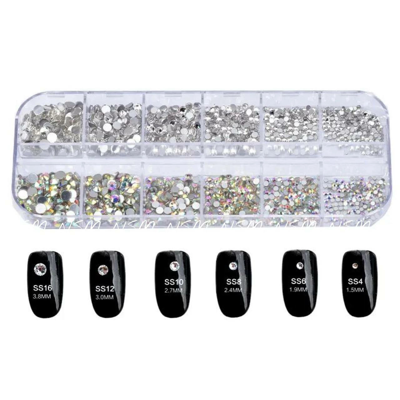 AB and Silver Rhinestones Grid