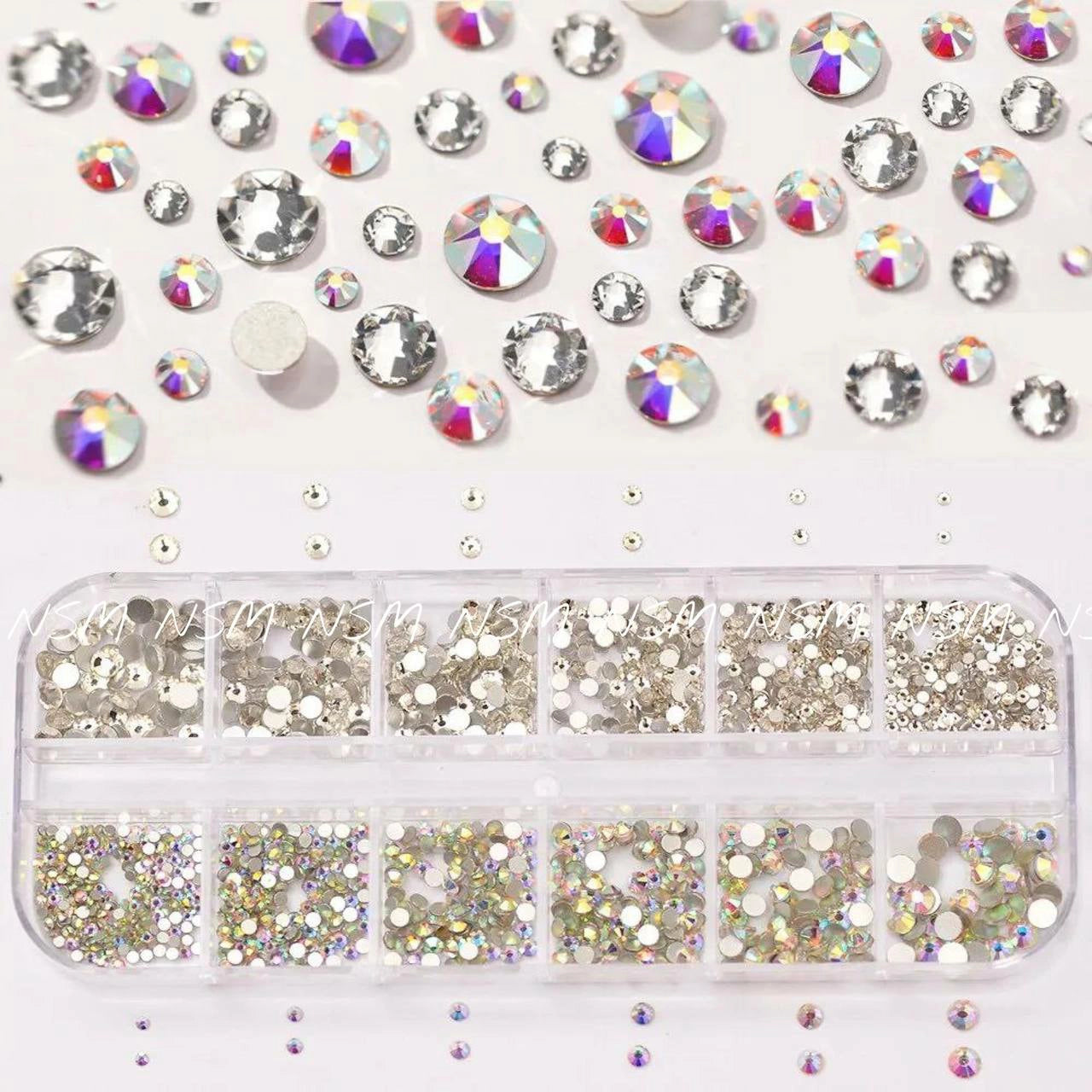 AB and Silver Rhinestones Grid