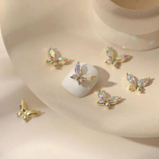 Ab Aurora Butterfly Nail Charms (Set Of 2 Pcs)
